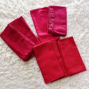 Lot of 7 Red Reusable Cloth Napkins